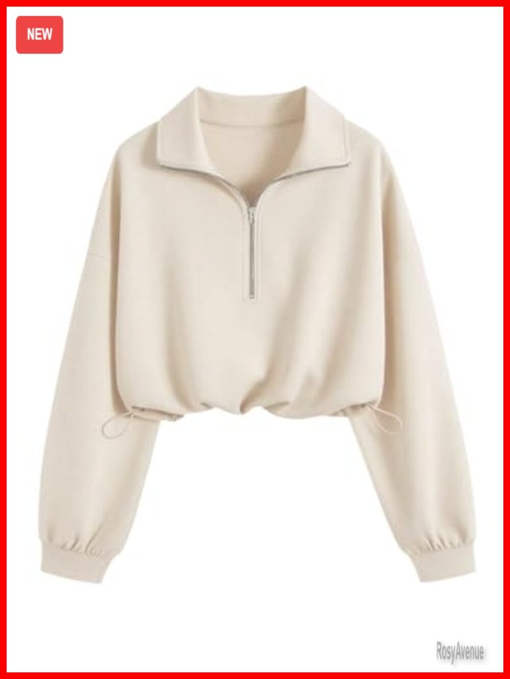 Crop Mock Neck Quarter Zip Sweatshirt Pullover Workout Top